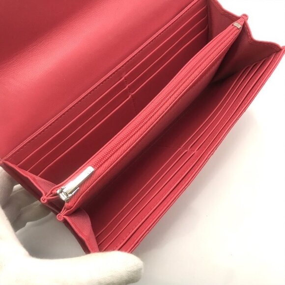 Chanel Continental Long Wallet Coral Pink Quilted Metallase Leather Classic Flap - Picture 2 of 10